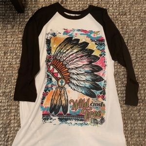 Indian “wild and free” baseball tee